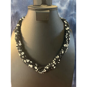Women's Unbranded Beaded Necklace Black White